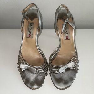 Vintage Jimmy Choo metallic silver heeled sandals